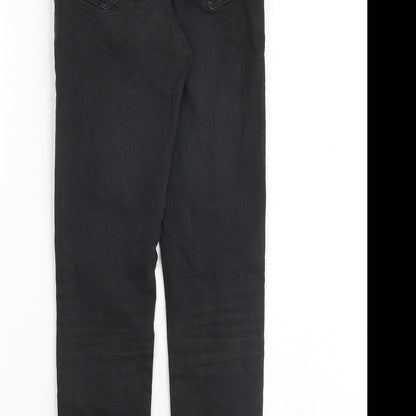 Topshop Womens Black Cotton Skinny Jeans Size 24 in Regular Zip