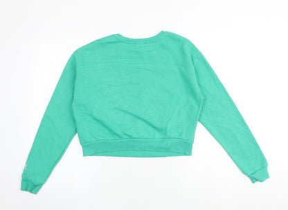 New Look Girls Green Cotton Pullover Sweatshirt Size 12-13 Years Pullover - Love Yourself Always