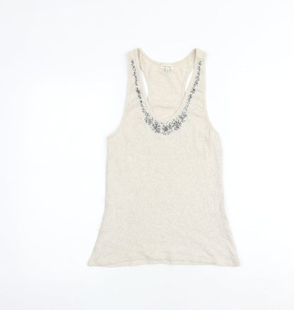 Womens UK Size 10 Marks and Spencer Beige Basic Tank