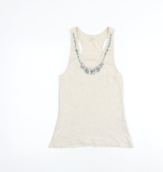 Womens UK Size 10 Marks and Spencer Beige Basic Tank