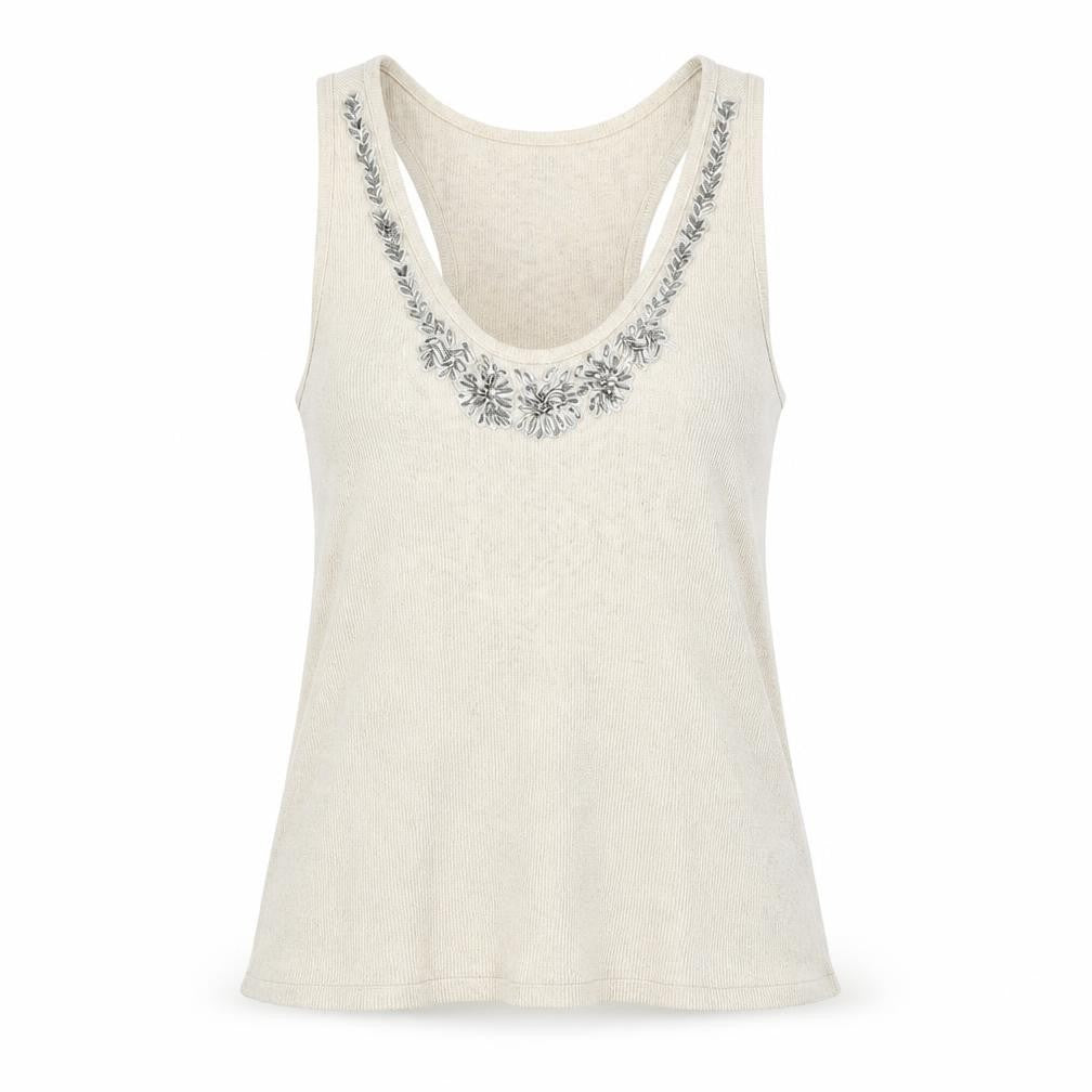 Womens UK Size 10 Marks and Spencer Beige Basic Tank