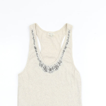 Womens UK Size 10 Marks and Spencer Beige Basic Tank