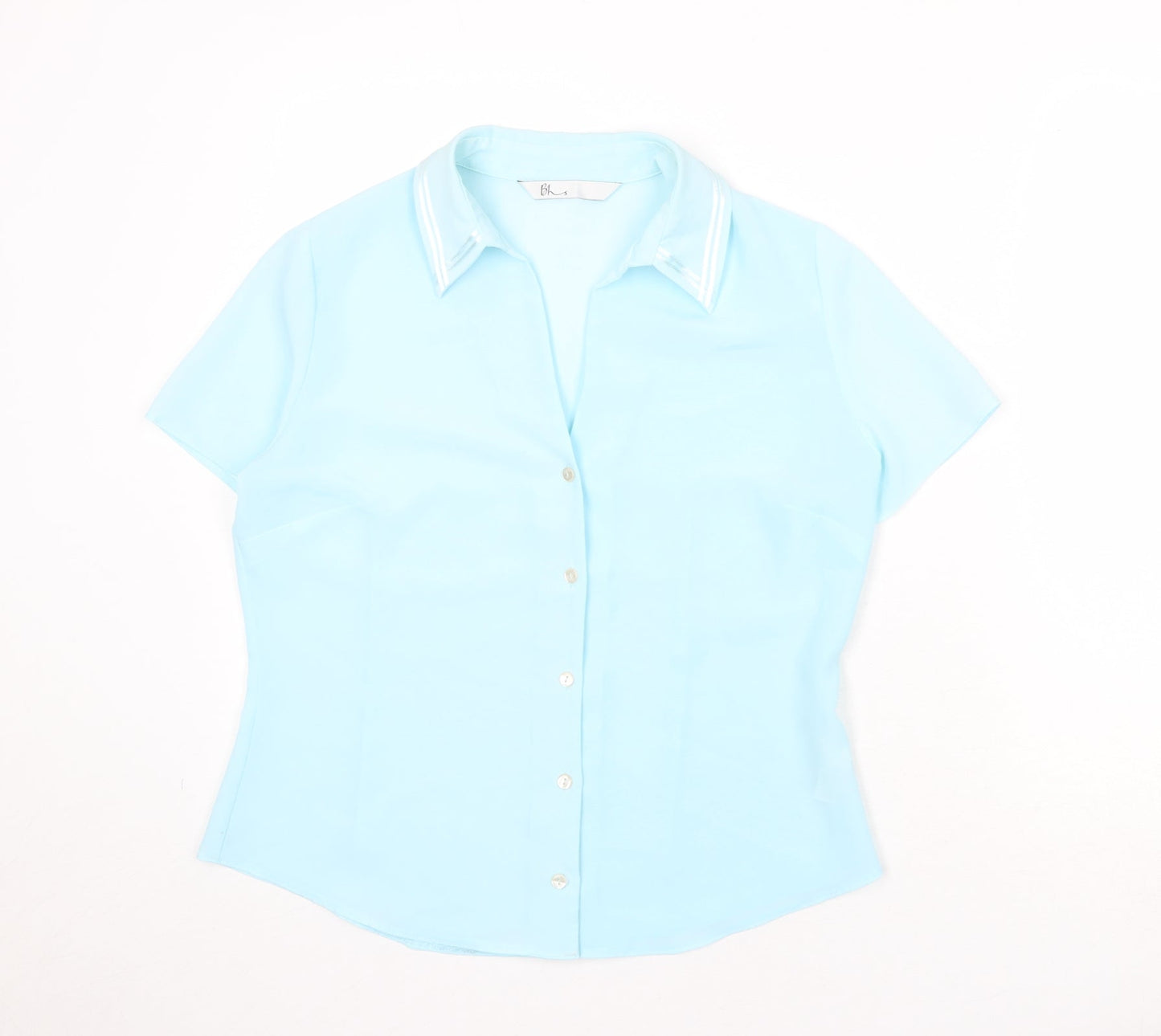 Womens UK Size 14 BHS Blue Basic Button-Up