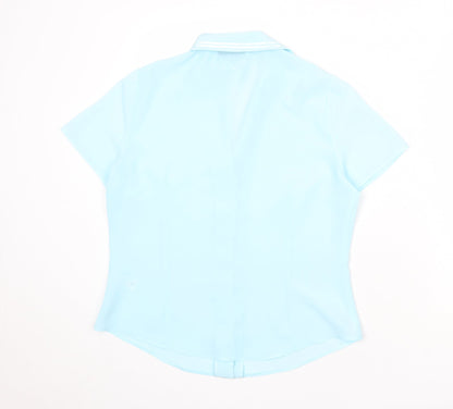 Womens UK Size 14 BHS Blue Basic Button-Up