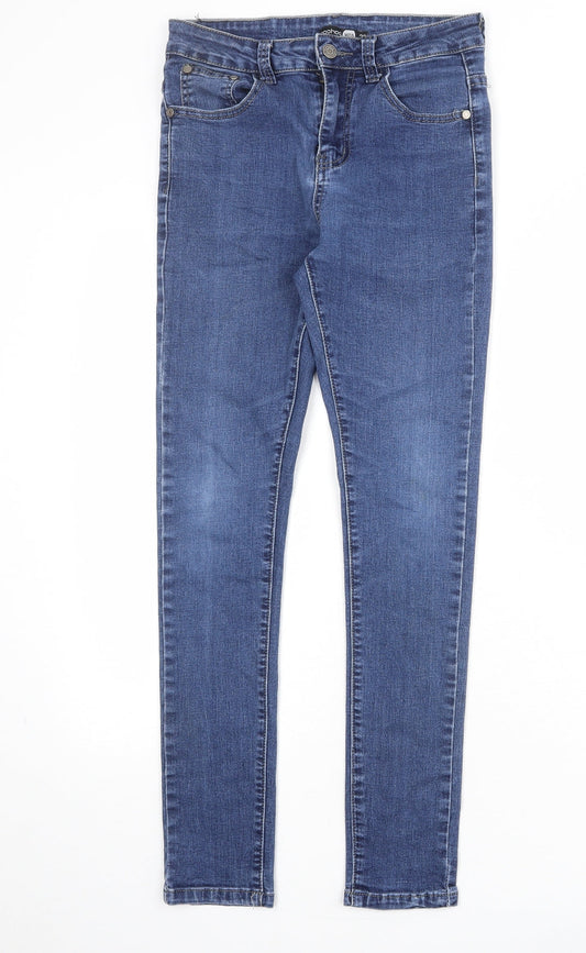 Boohoo Mens Blue Cotton Skinny Jeans Size 28 in Regular Zip