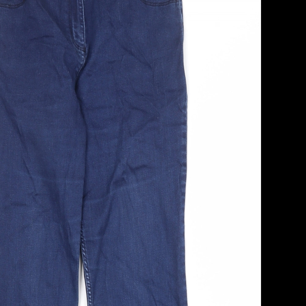 Classic Womens Blue Cotton Bootcut Jeans Size 32 in Regular Zip