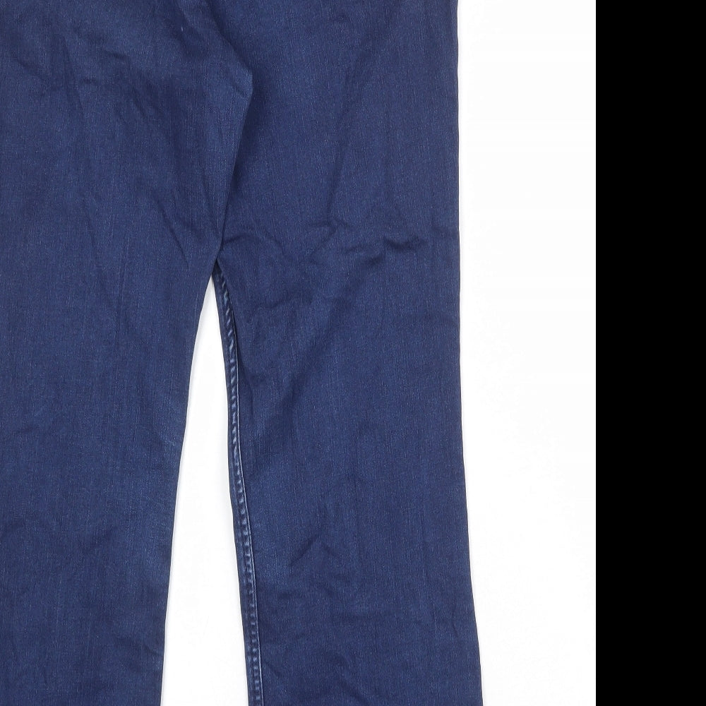 Classic Womens Blue Cotton Bootcut Jeans Size 32 in Regular Zip