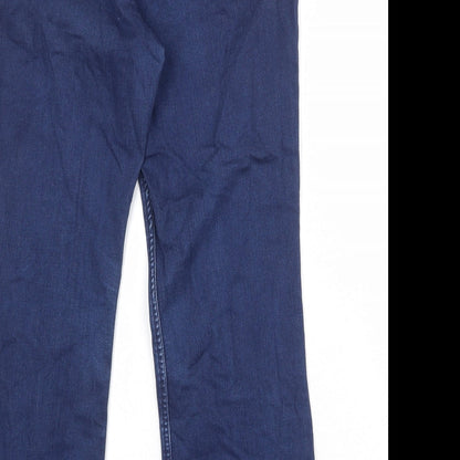 Classic Womens Blue Cotton Bootcut Jeans Size 32 in Regular Zip