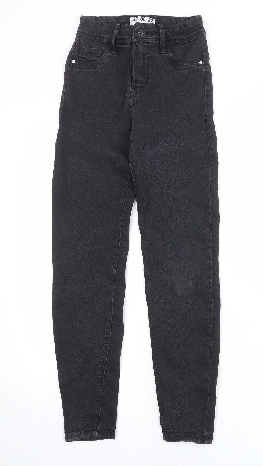 Bershka Womens Black Cotton Skinny Jeans Size 4 Regular Zip