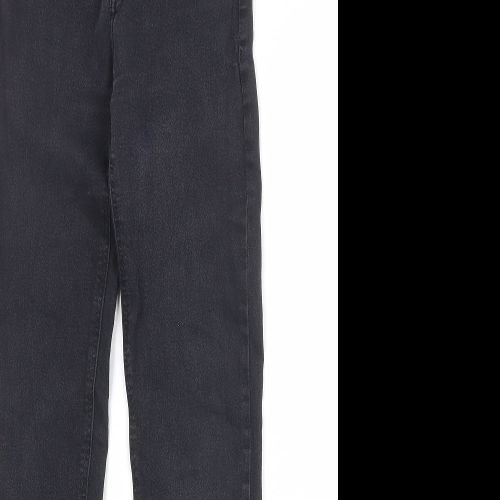 Bershka Womens Black Cotton Skinny Jeans Size 4 Regular Zip