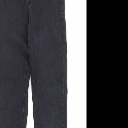 Bershka Womens Black Cotton Skinny Jeans Size 4 Regular Zip