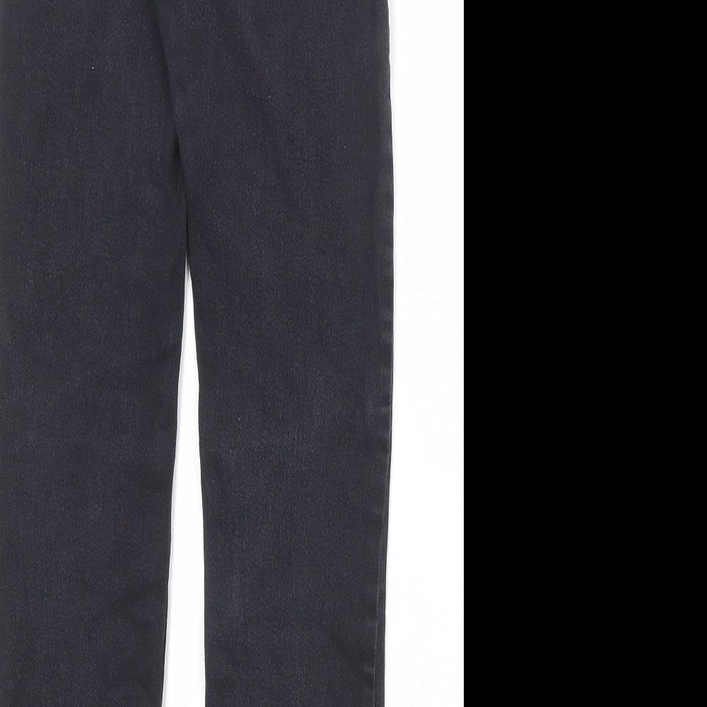 Bershka Womens Black Cotton Skinny Jeans Size 4 Regular Zip