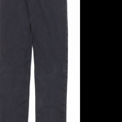 Bershka Womens Black Cotton Skinny Jeans Size 4 Regular Zip