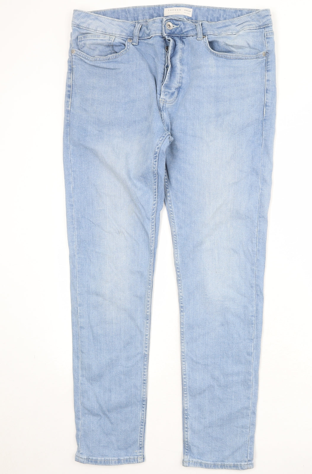 Mens UK Size 36 in Topman Regular Fit Skinny Blue Jeans