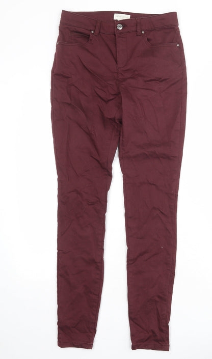 Monsoon Womens Red Cotton Skinny Jeans Size 8 Regular Zip