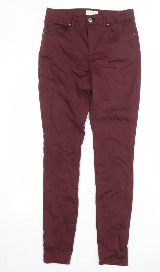 Monsoon Womens Red Cotton Skinny Jeans Size 8 Regular Zip