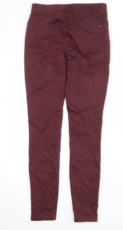 Monsoon Womens Red Cotton Skinny Jeans Size 8 Regular Zip