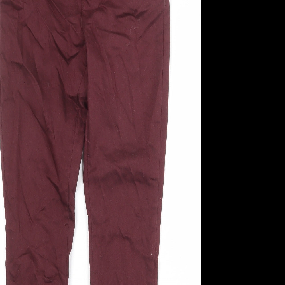 Monsoon Womens Red Cotton Skinny Jeans Size 8 Regular Zip