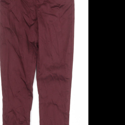 Monsoon Womens Red Cotton Skinny Jeans Size 8 Regular Zip