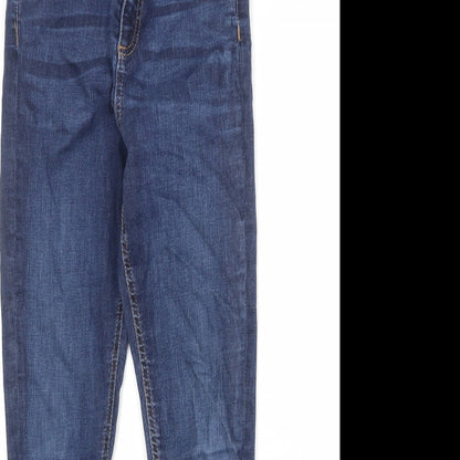 Miss Selfridge Womens Blue Cotton Skinny Jeans Size 6 Regular Zip