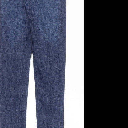 Miss Selfridge Womens Blue Cotton Skinny Jeans Size 6 Regular Zip
