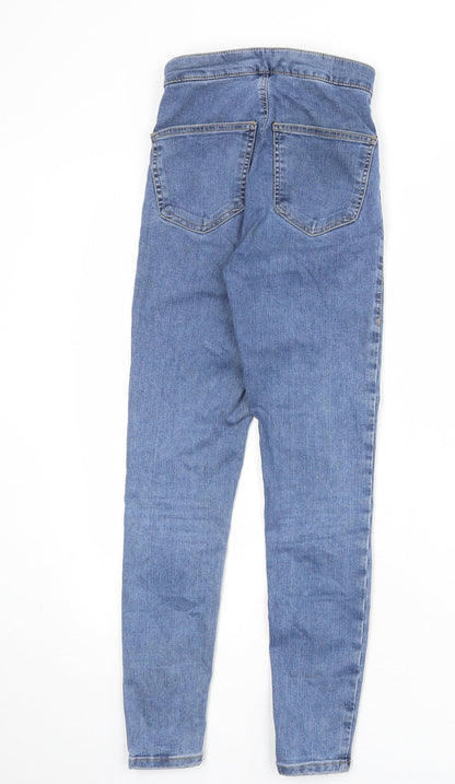 Topshop Womens Blue Cotton Skinny Jeans Size 25 in Regular Zip