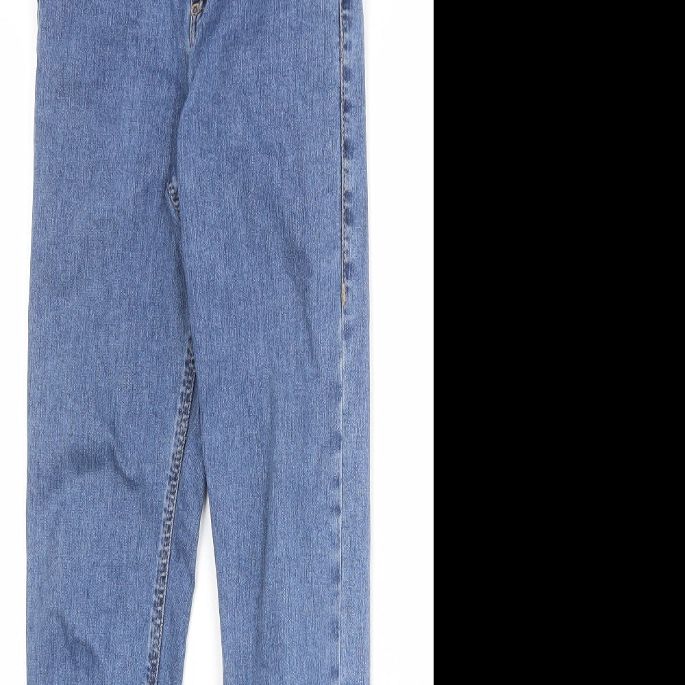 Topshop Womens Blue Cotton Skinny Jeans Size 25 in Regular Zip