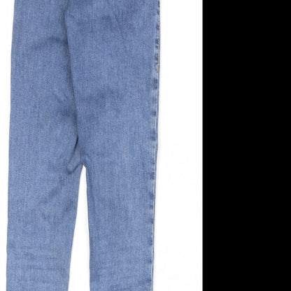 Topshop Womens Blue Cotton Skinny Jeans Size 25 in Regular Zip