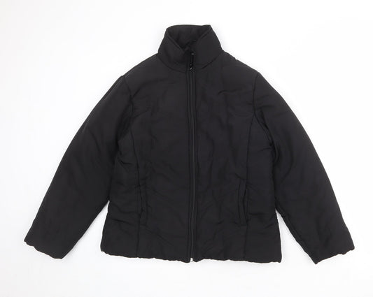 Womens UK Size 12 Essentials Black Quilted Coat