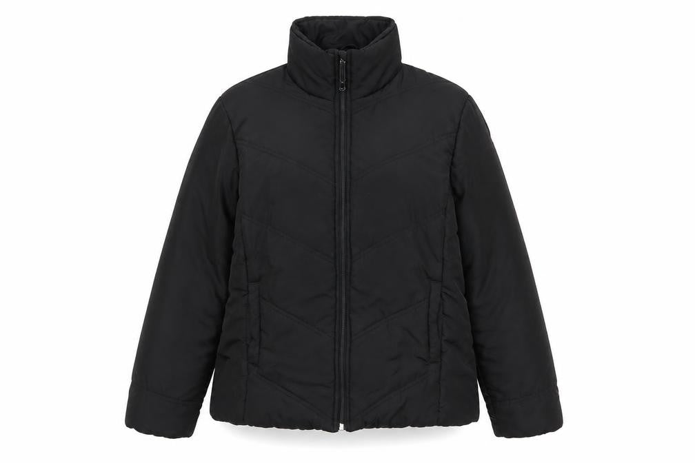 Womens UK Size 12 Essentials Black Quilted Coat