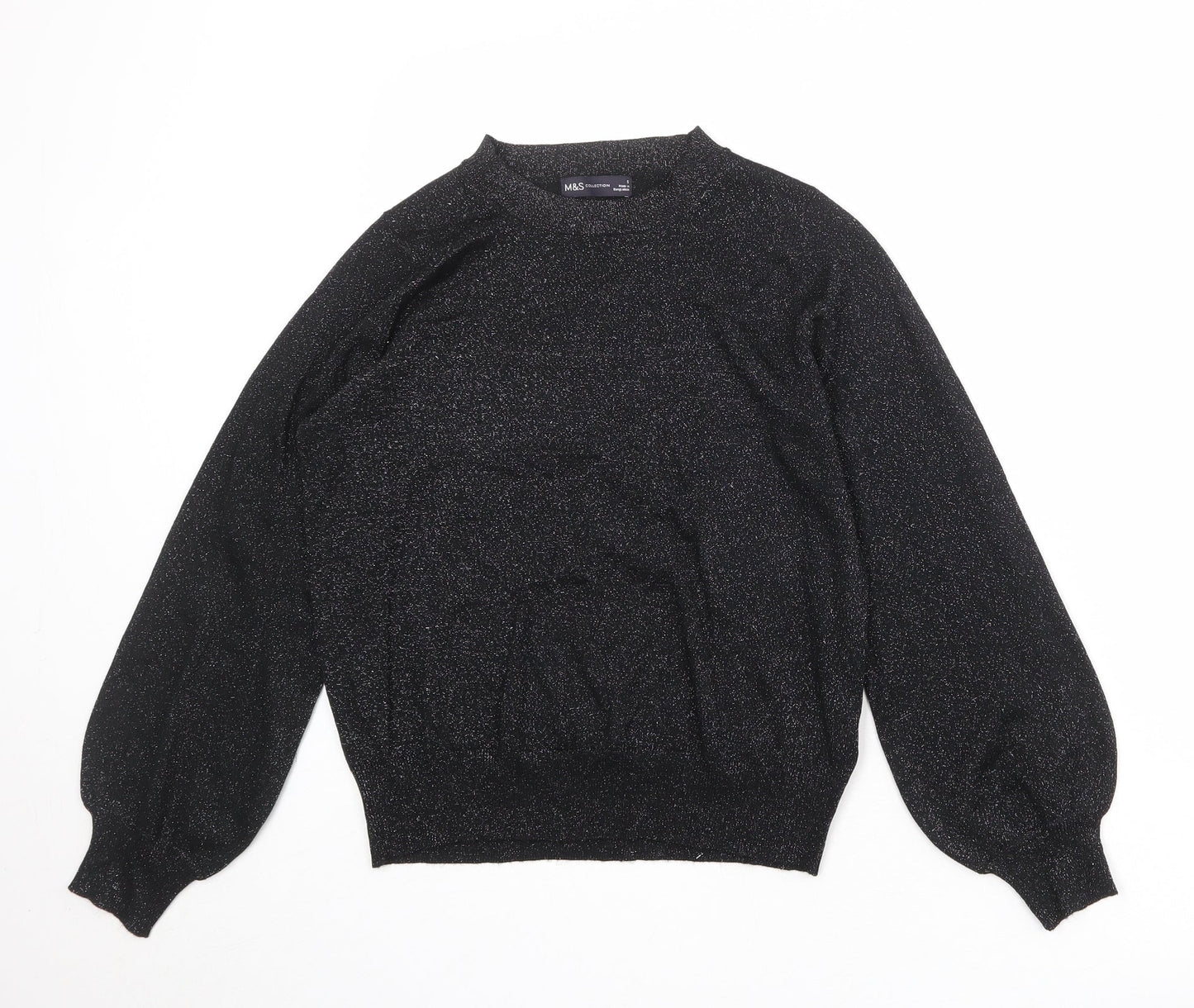 Womens UK Size S Marks and Spencer Black Pullover Jumper