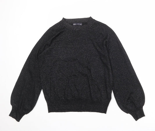 Womens UK Size S Marks and Spencer Black Pullover Jumper