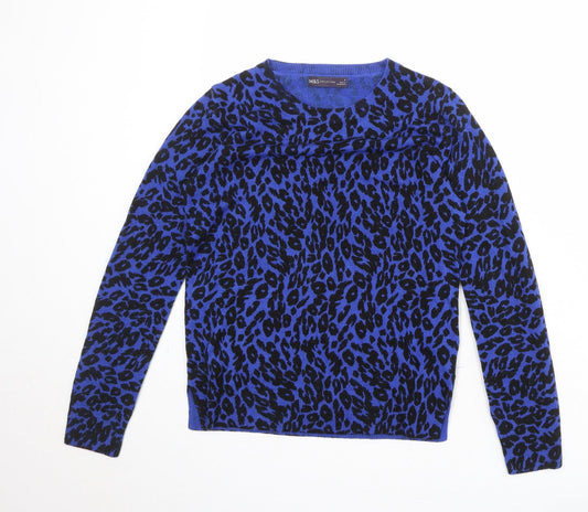 Womens UK Size 8 Marks and Spencer Blue Pullover Jumper