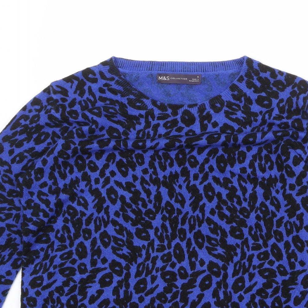 Womens UK Size 8 Marks and Spencer Blue Pullover Jumper