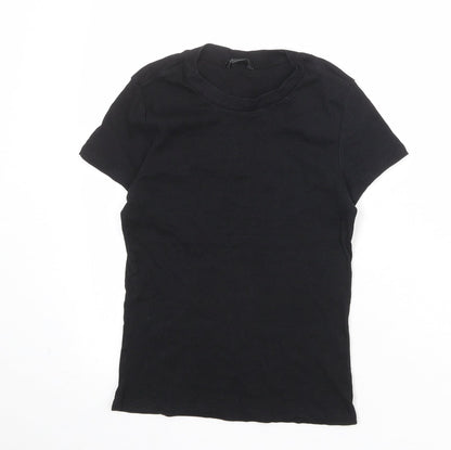 Womens UK Size S Monki Black Basic T-Shirt