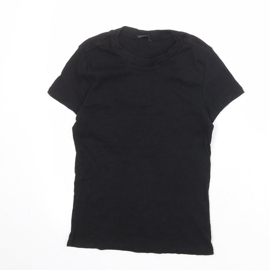 Womens UK Size S Monki Black Basic T-Shirt