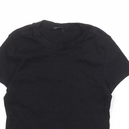 Womens UK Size S Monki Black Basic T-Shirt