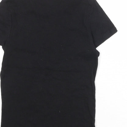 Womens UK Size S Monki Black Basic T-Shirt