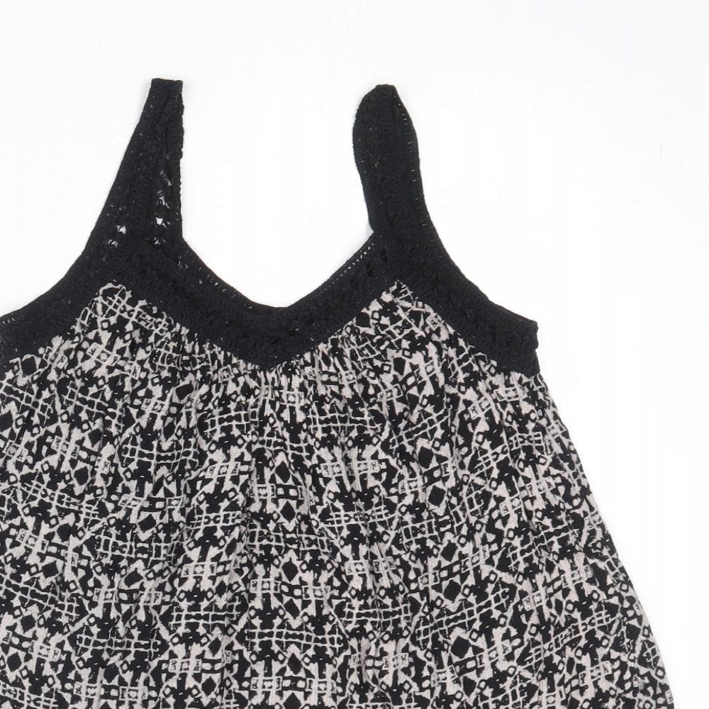 Womens UK Size 8 New Look Black Camisole Tank