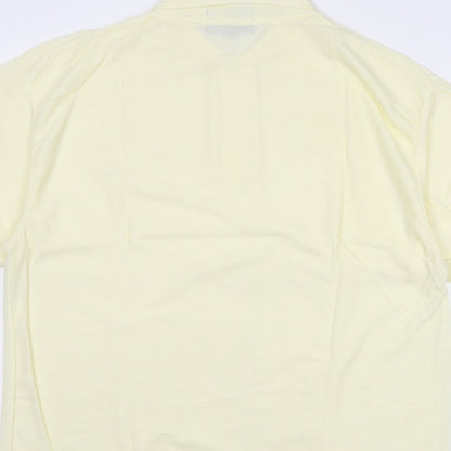 Pablo Marocchi Mens Yellow Polyester Polo Size XL Collared Button