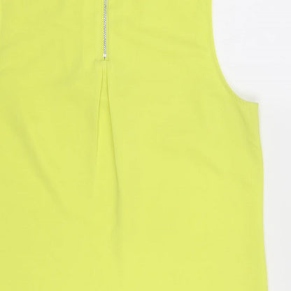 Warehouse Womens Yellow Polyester Basic Tank Size 14 V-Neck