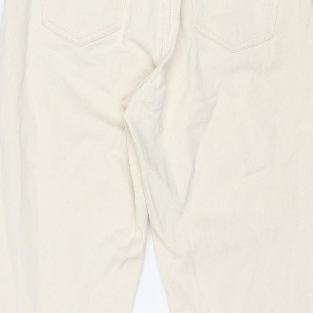 ASOS Womens Ivory Cotton Straight Jeans Size 32 in Regular Zip