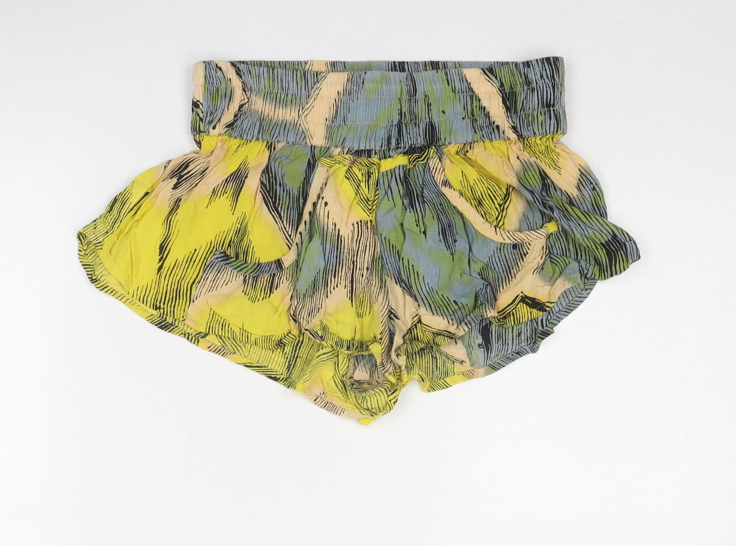 Somedays Lovin Womens Multicoloured Geometric Viscose Hot Pants Shorts Size XS Regular Pull On