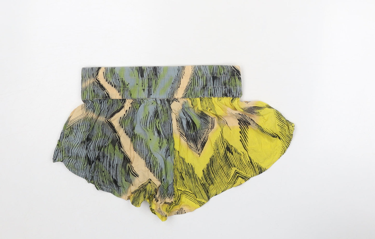 Somedays Lovin Womens Multicoloured Geometric Viscose Hot Pants Shorts Size XS Regular Pull On