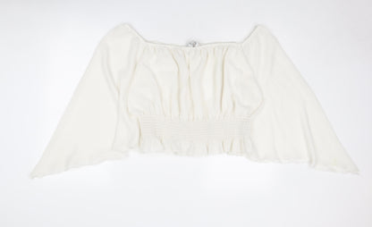 Womens UK Size 16 Inspire White Cropped Blouse