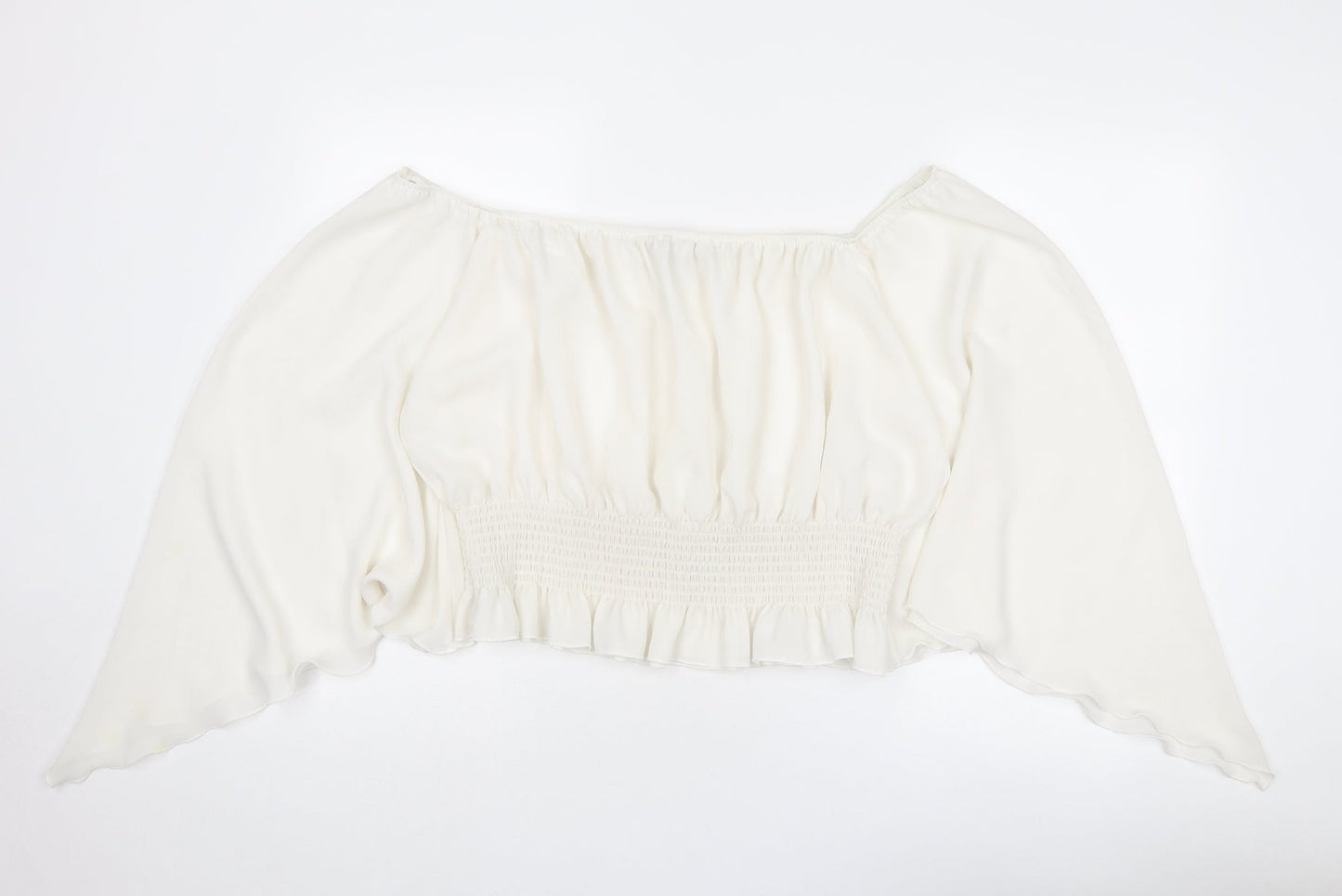 Womens UK Size 16 Inspire White Cropped Blouse