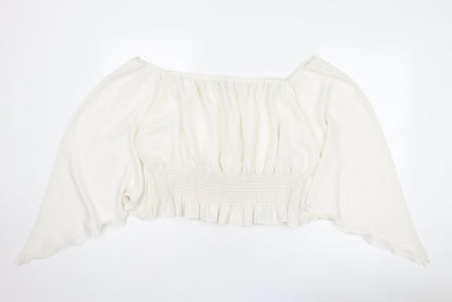 Womens UK Size 16 Inspire White Cropped Blouse