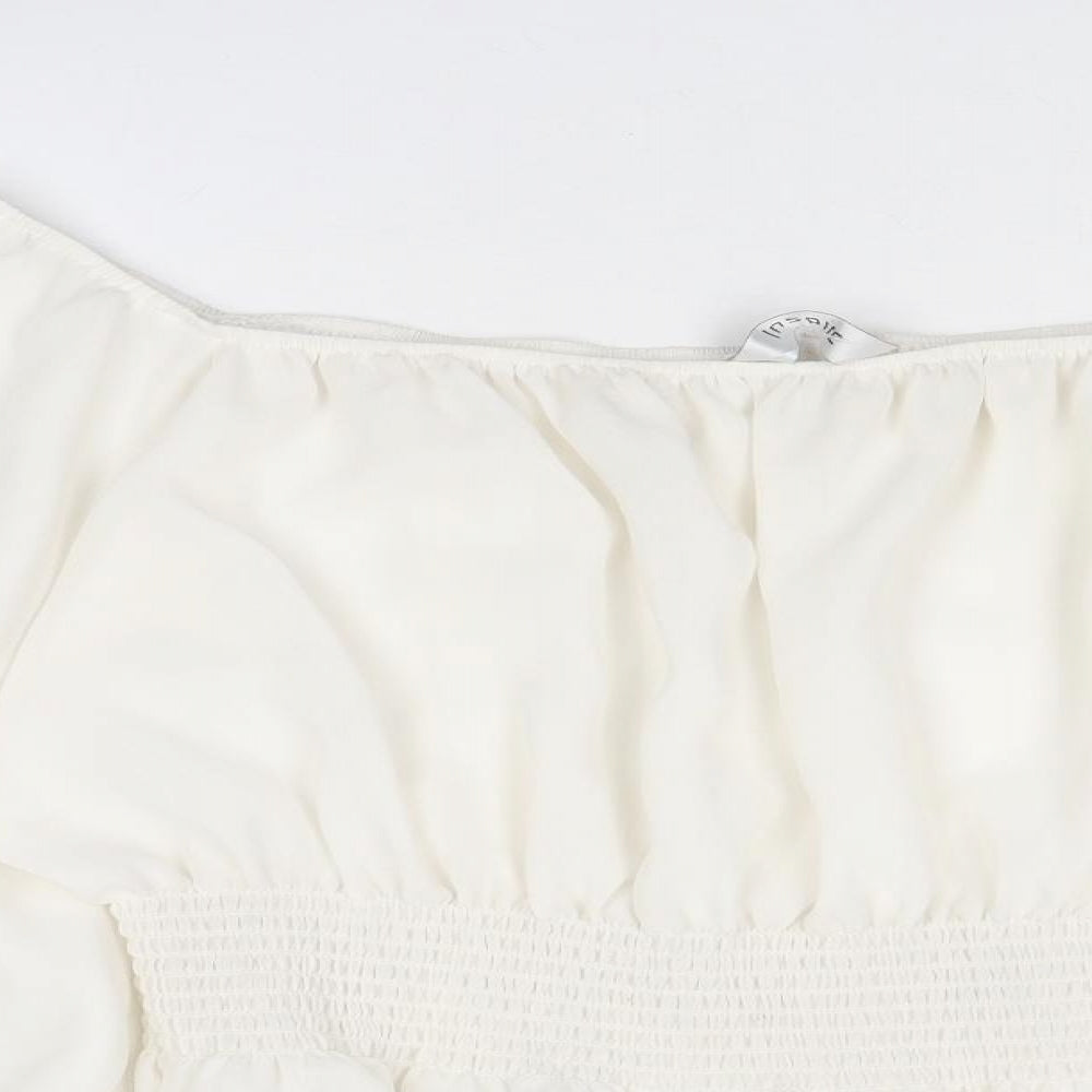 Womens UK Size 16 Inspire White Cropped Blouse