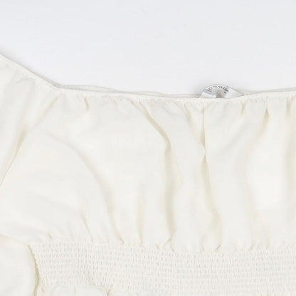 Womens UK Size 16 Inspire White Cropped Blouse