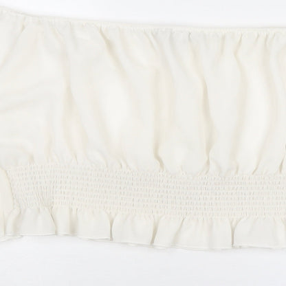 Womens UK Size 16 Inspire White Cropped Blouse